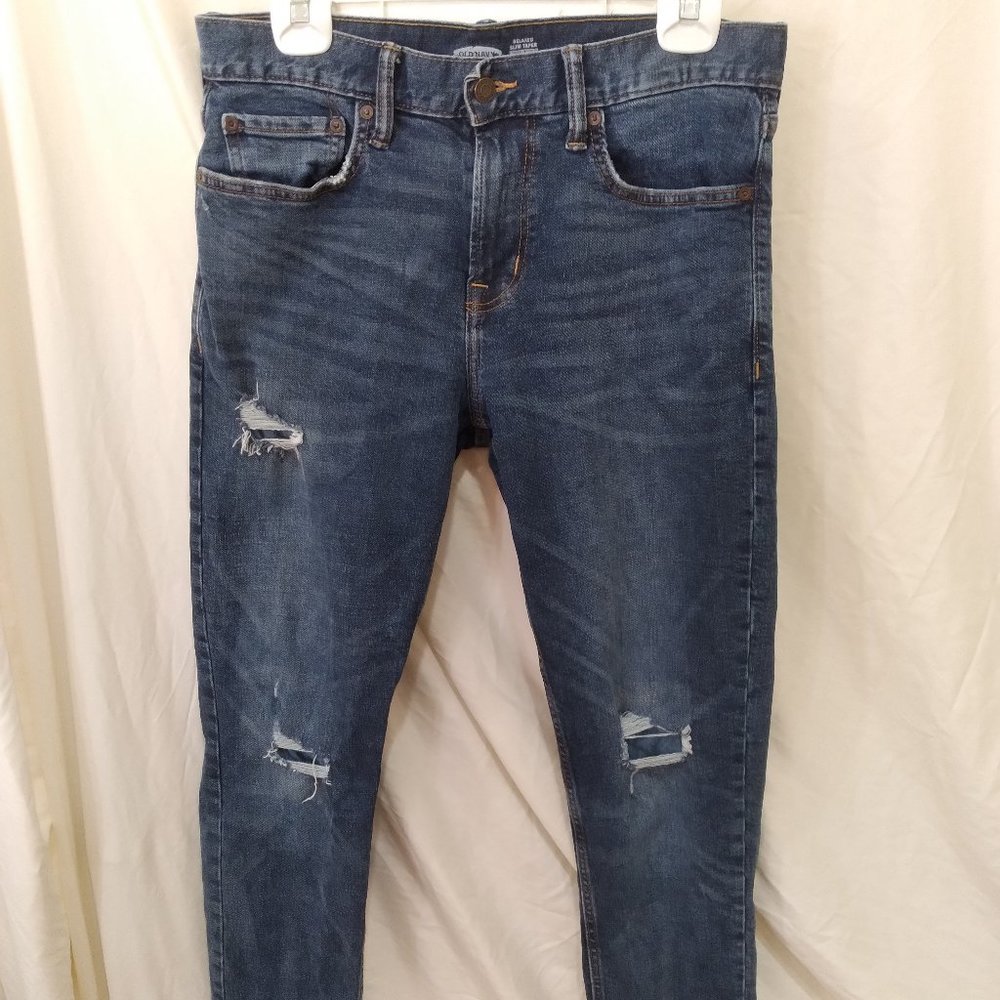 2/$15, Old Navy, Distressed Relaxed Slim Taper Men's Jeans, size 32 x 34 (EUC)